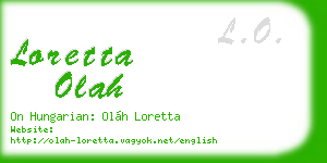 loretta olah business card