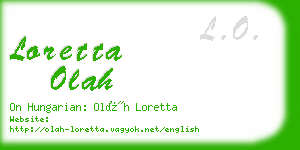 loretta olah business card